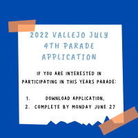 2022 Vallejo July 4th Parade Application