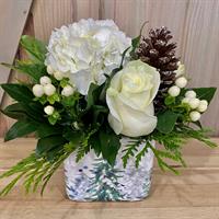 Winter white flower arrangement