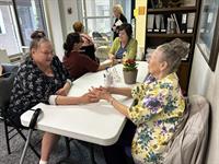 Spa Day, a day Wing's pampers cancer patients and their care partners. Hand massages, reiki, music meditation, healing touch, all for free to the program participants.