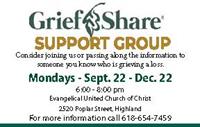 GriefShare Program - A Path to Healing  Offered at Evangelical United Church of Christ