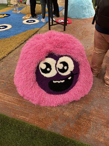 Pink fuzzy play mound