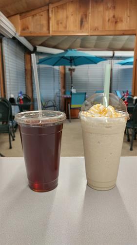 Cold brewed coffee or cold brew shakes