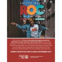 UNITED WAY’S ROC THE DAY REGISTRATION IS OPEN UNTIL NOVEMBER 8