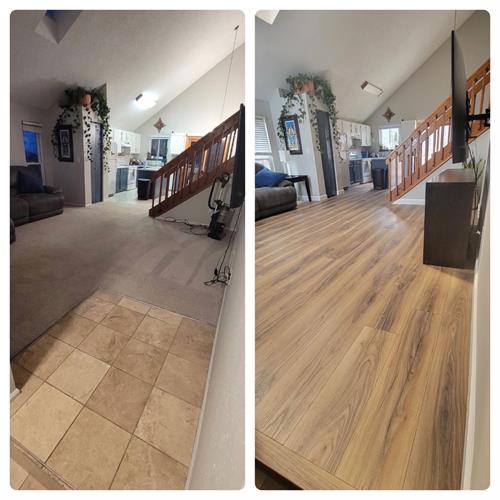 Carpet/tile/linoleum replaced with Luxury Vinyl Plank