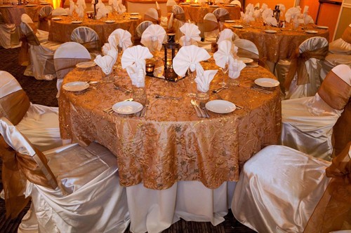 Gold banquet reception seating