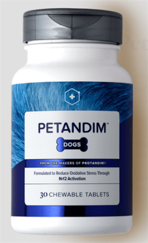 Petandim® for Dogs. Reduce oxidative stress and support your dog’s cellular health, plus get the benefits of omega-3 fatty acids and collagen in a meat-flavored chewable treat.