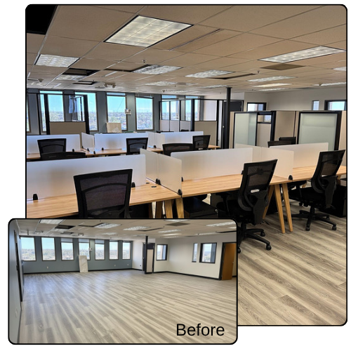 Before & After - Team Workspace with Cubicles