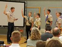 New Eagle Scouts take the Eagle Oath at an Eagle Court of Honor New Eagle Scouts take the Eagle Oath at an Eagle Court of Honor