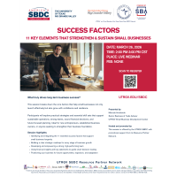 SBDC: Success Factors: 11 Key Elements That Strengthen & Sustain Small Businesses