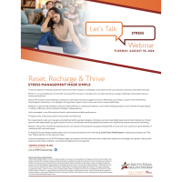 Let’s Talk Your Health Webinar – Stress Management
