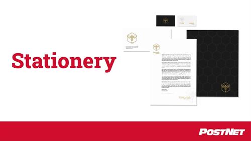 Letterhead and envelopes on linen paper - full color, raised print & black & white Letterhead and envelopes on linen paper - full color, raised print & black & white