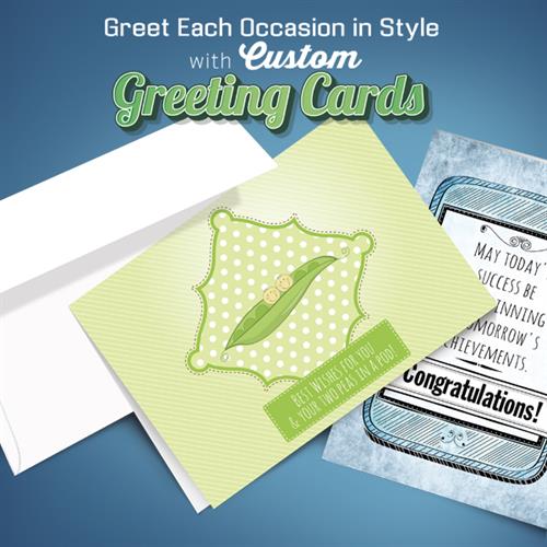 Invitations for personal events such as wedding, baby showers, graduation and birthday parties.  Send your customers birthday, thank you and Christmas greeting cards.