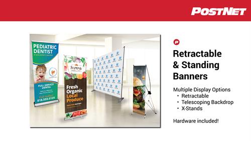 Retractable banners for outside and inside display Retractable banners for outside and inside display