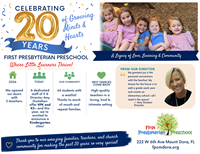 First Presbyterian Preschool Celebrates 20 Years of Growing Minds, Hearts and Community
