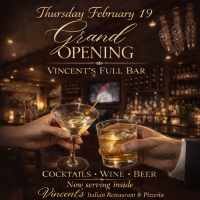 Vincent’s Italian Restaurant Announces The Grand Opening of “Vincent’s Cocktail Bar” in Mount Dora 