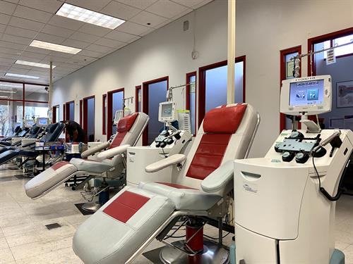 We have three fixed sites where we collect whole blood, platelets, and plasma.  We also hold mobille blood drives in Southern Nevada, including Pahrump