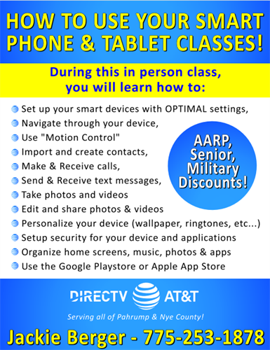 Free Community Smartphone Classes learn how to nagivate your cell phone
