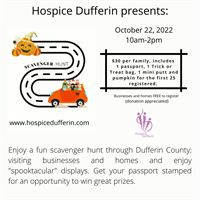 Halloween Scavenger Hunt in support of Hospice Dufferin
