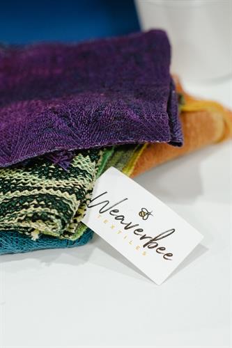 Handwoven scarves created in Orangeville, Ontario