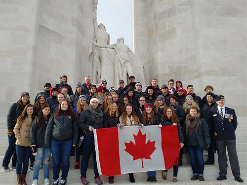 CanHist Tour Young Canadians at Vimy Ridge Memorial 2016