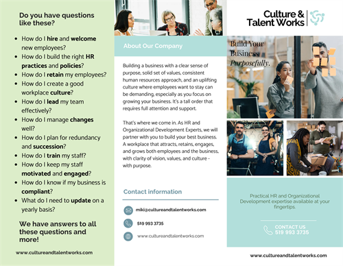 Culture & Talent Works brochure - page 1
