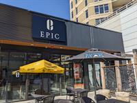 Outside of EPIC Downtown, with patio