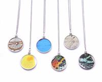 Real butterfly wing pendants. Surgical steel chains. 