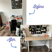 Boys study area before/after