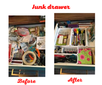 Junk drawer before/after