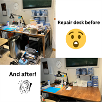 Repair desk before/after