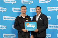 Me accepting my Homestars.com award for being the best roofers in Edmonton