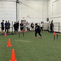 Law Enforcement fitness testing obstacle course demonstration - 5 foot jump PARE course