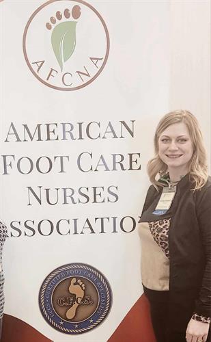 Ashley Slegers at the American Foot Care Nurses Association Conference