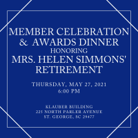 Member Celebration & Awards Dinner Honoring Mrs. Helen Simmons Retirement