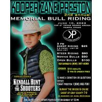 Second Annual Kooper Zane Preston Memorial Bull Riding and Dance