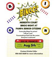 Meredith Court Bingo Night at Pampa Senior Citizens