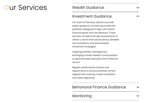 Our Services - Investment Guidance 