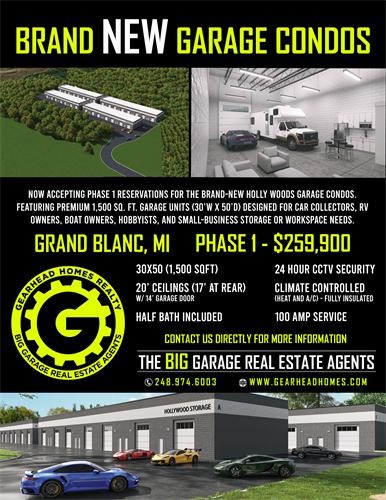 Grand Blanc Garage Condo Complex Listed by Gearhead Homes Realty 
