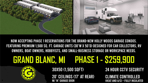 Grand Blanc Garage Condo Complex Listed by Gearhead Homes Realty 