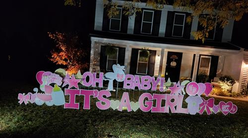 Spotlighting Baby Sign with our LED spotlights - The Perfect Baby Package