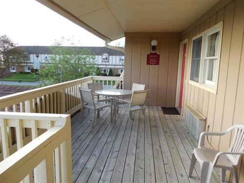 The deck and patio set if you stay on our Lake view Room! 