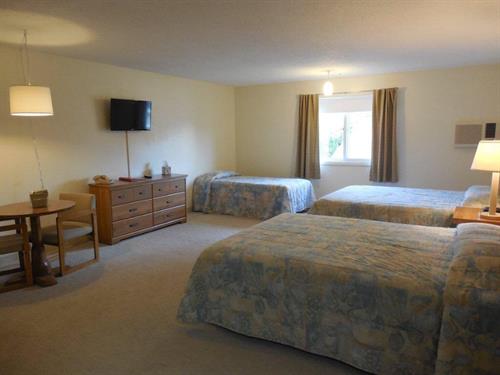 Family Room! 2 Queen and 1 twin bed,Flat Screen TV, refrigerator, micro and coffee.