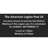 Legion District Lunch and Meeting