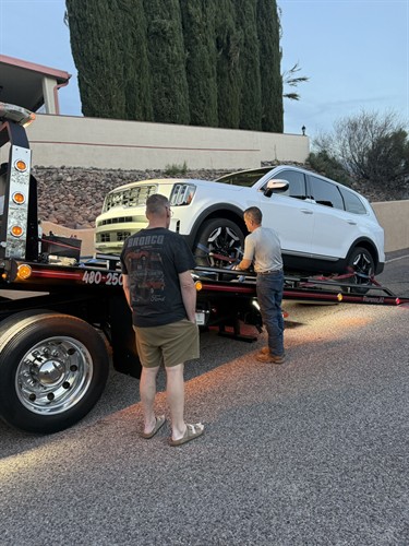 Picking up in Globe for a Mesa dealership delivery