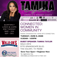 Connected: Women in Community Lunch & Learn @ Walk-On's 11:30AM - 1:00PM : Featuring Tamika Taylor