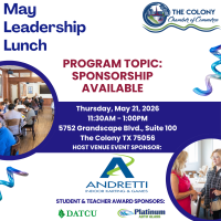 2026 Leadership Lunch @ Andretti's, Speaker: TBD