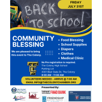 Back to School Food Blessing @ The Colony High School