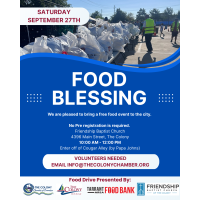 Saturday Food Blessing @ Friendship Baptist Church (Moved to Sept. 27th)