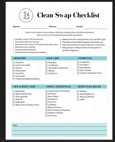 Lemongrass Spa Products Clean Swap LIst