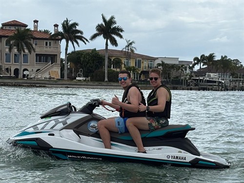 John's Pass cruising in Madeira Beach, Florida on private, guided jet ski tour